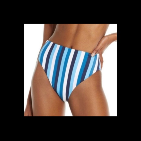 NEW Chelsea28 Easy Retro‎ High Waist Swim Bikini Bottoms Blue [ Small ] 4105 - Picture 2 of 11